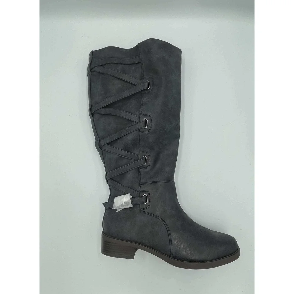 Journee Collection Womens Gray Knee High Boots Extra Wide Calf XWC Size 8 NEW